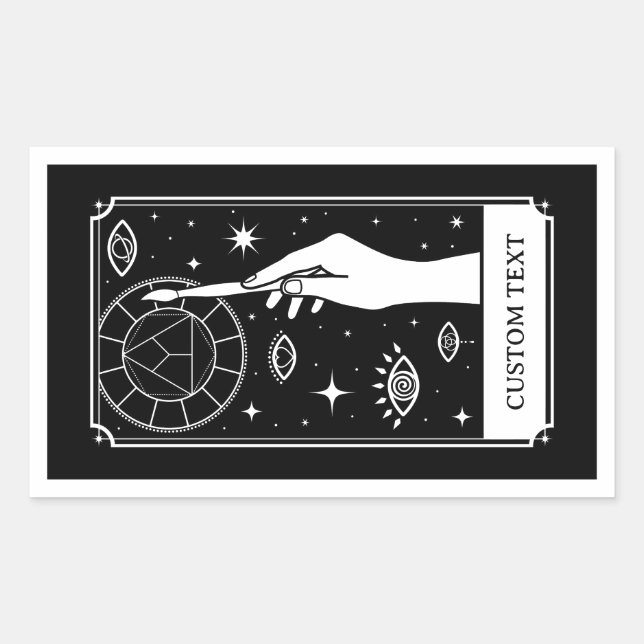 Sticker Rectangulaire l'enseignant art texte personnalisé (Devant)