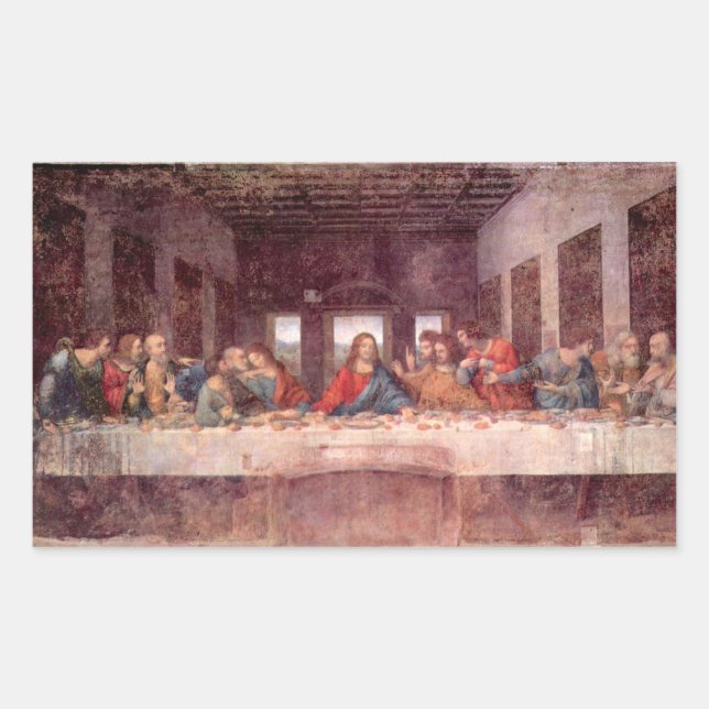 Sticker Rectangulaire Léonard de Vinci - La Dernière Cène (Devant)