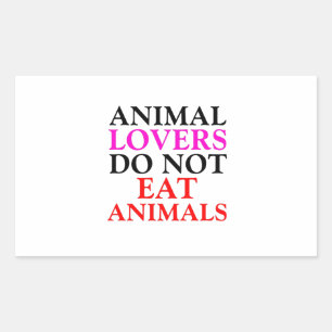 Sticker Rectangulaire Les amoureux des animaux ne mangent pas d'animaux