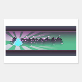 Sticker Rectangulaire Les arbres de Noël dans les tons verts