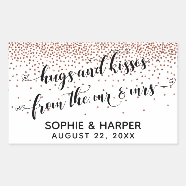 Sticker Rectangulaire Les baisers de M. & Mme Copper Confetti (Devant)