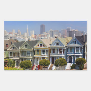 Sticker Rectangulaire Les célèbres Painted Ladies de San Francisco
