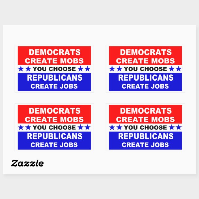 Sticker Rectangulaire Les Démocrates créent des mobilisations (Feuille)