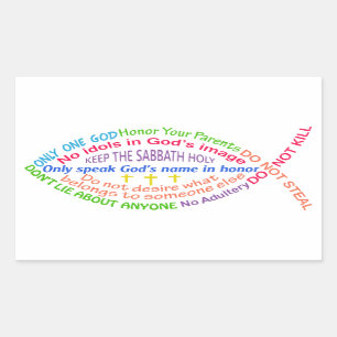Sticker Rectangulaire Les dix commandements