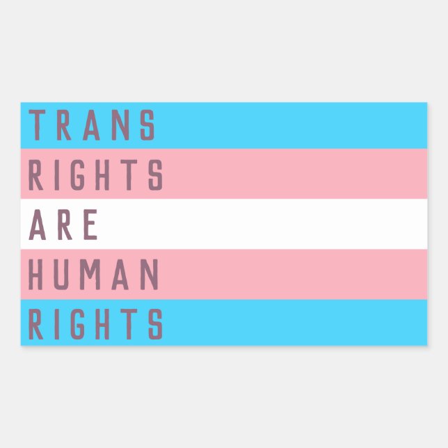 Sticker Rectangulaire Les droits transgenres sont un drapeau transgenre  (Devant)