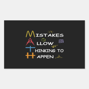 Sticker Rectangulaire Les Erreurs D'Enseignant En Mathématiques Permette