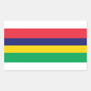 Sticker Rectangulaire Les Îles Maurice - drapeau mauricien