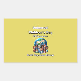 Sticker Rectangulaire Les Jeunes Donnent Le Pouvoir Au Changement. Journ