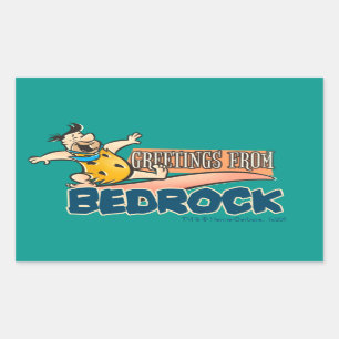 Sticker Rectangulaire Les Pierrafeu Fred - Salutations De Bedrock