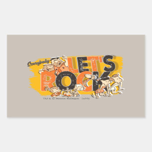 Sticker Rectangulaire Les Pierrafeu   Tout le monde Rock