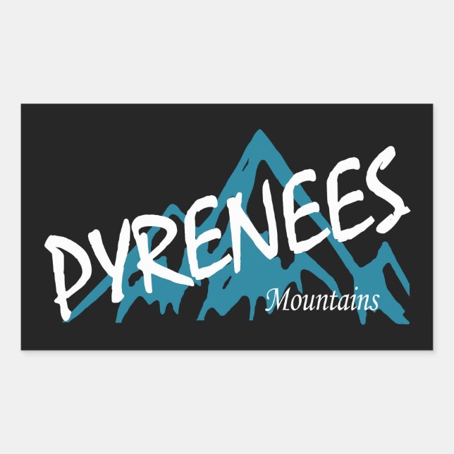 Sticker Rectangulaire Les Pyrénées (Devant)