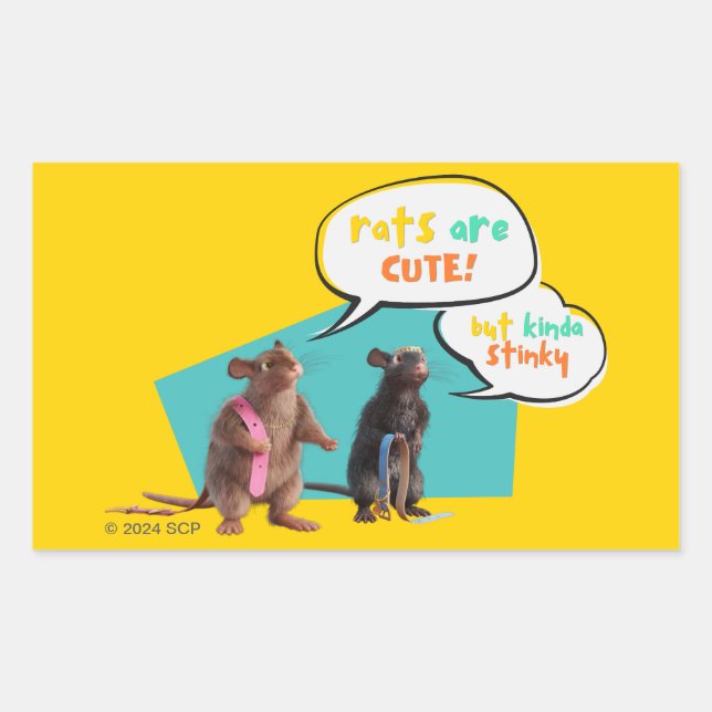 Sticker Rectangulaire Les Rats Sont Mignons Mais Plutôt Stinky (Devant)