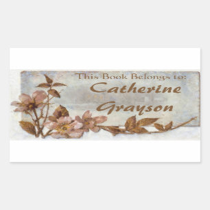 Sticker Rectangulaire Les roses de chien ont personnalisé les
