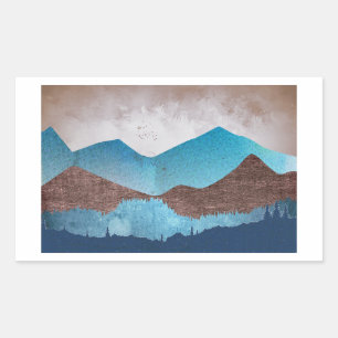 Sticker Rectangulaire Les sommets Blue Mountain