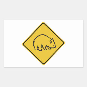 Sticker Rectangulaire Les wombats croisant, trafiquent le panneau