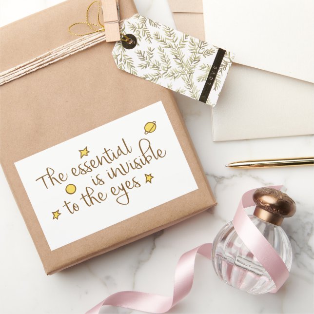 Sticker Rectangulaire L'essentiel est invisible aux yeux (Cadeaux)