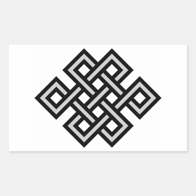 Sticker Rectangulaire L'éternité tibétaine noeud infinie symbole infini  (Devant)