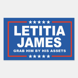 Sticker Rectangulaire Letitia James - Attrapez-le par ses avoirs