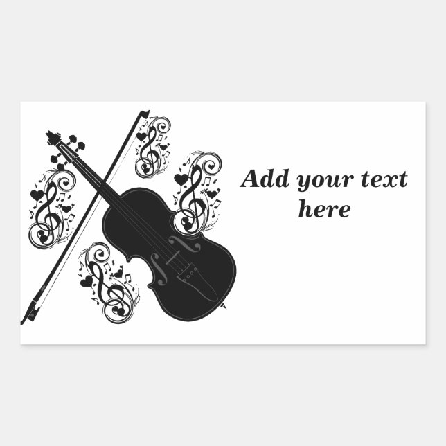 Sticker Rectangulaire Let's Play, Violin_ (Devant)
