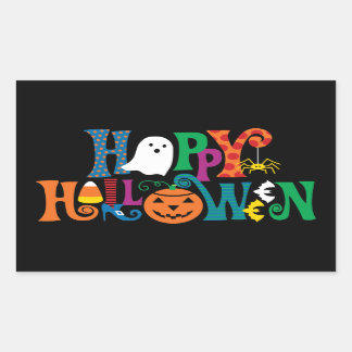 Sticker Rectangulaire Lettrage fait sur commande heureux de Halloween