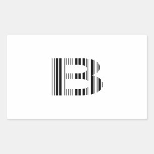 Sticker Rectangulaire LETTRE B CODE BARRE Premier Motif de code barre in
