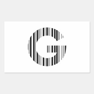 Sticker Rectangulaire LETTRE G CODE BARRE Premier Motif de code barre in