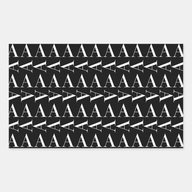 Sticker Rectangulaire Lettre initiale A monogramme (Devant)