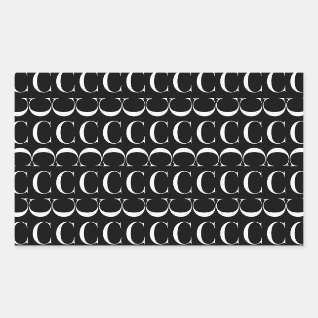 Sticker Rectangulaire Lettre initiale C (Devant)