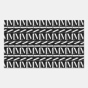Sticker Rectangulaire Lettre initiale M