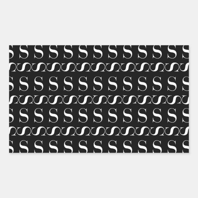 STICKER RECTANGULAIRE LETTRE INITIALE MONÂTRE S (Devant)