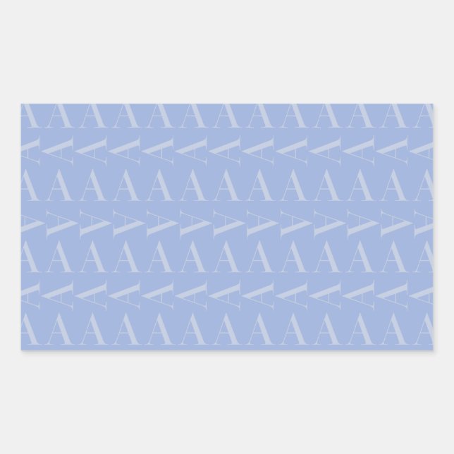 Sticker Rectangulaire LETTRE INITIALE MONOGRAPHIQUE A Bleu (Devant)