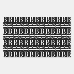 STICKER RECTANGULAIRE LETTRE INITIALE MONOGRAPHIQUE B