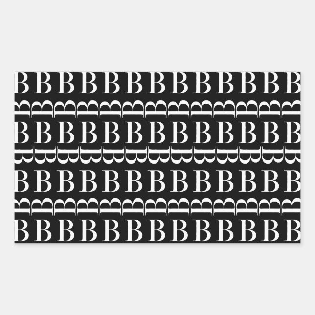 STICKER RECTANGULAIRE LETTRE INITIALE MONOGRAPHIQUE B (Devant)