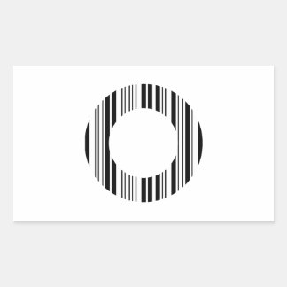 Sticker Rectangulaire LETTRE O CODE BARRE Premier Motif de code barre in