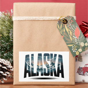 Sticker Rectangulaire Lettres d'aventure en plein air vintage en Alaska