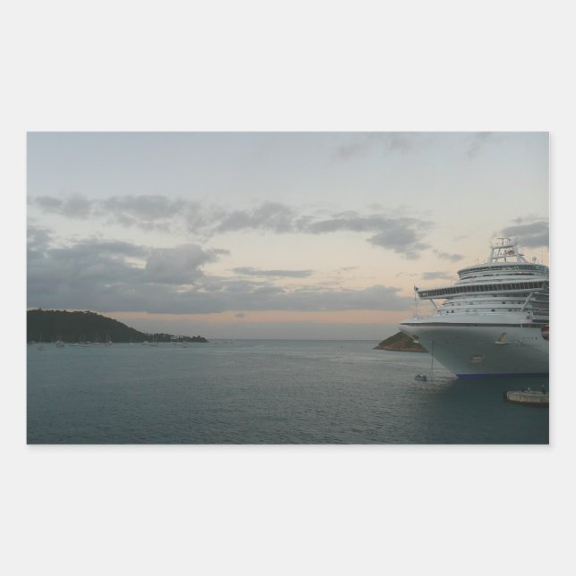 Sticker Rectangulaire Lever de soleil sur St Thomas II Croisière (Devant)