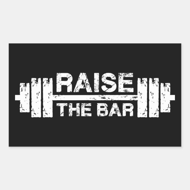 Sticker Rectangulaire Levez Le Bar, Barbell - Gymnase Exercice Inspirati (Devant)