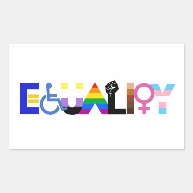 Sticker Rectangulaire LGBTQ+ Égalité (Devant)
