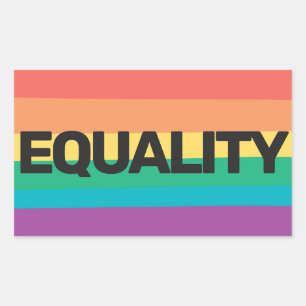 Sticker Rectangulaire LGBTQ fierté Égalité drapeau arc-en-ciel