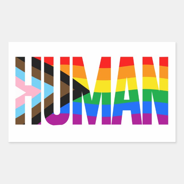 STICKER RECTANGULAIRE LGBTQ HUMAN (Devant)