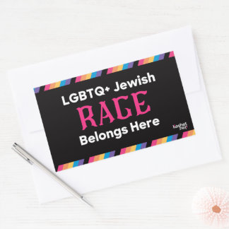 Sticker Rectangulaire LGBTQ+ Jewish Rage Belongs Here