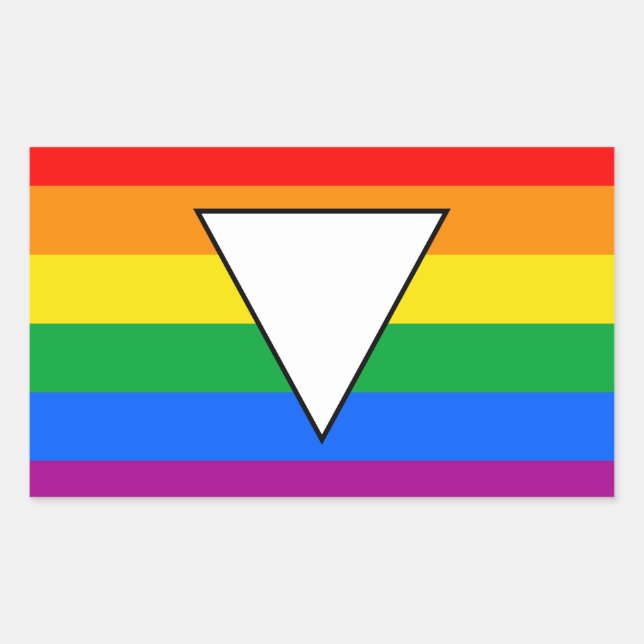 Sticker Rectangulaire LGBTQ+ Triangle et Rainbow Pride (Devant)