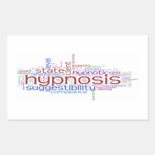 Sticker Rectangulaire L'hypnose fonctionne l'autocollant d'art de mot -