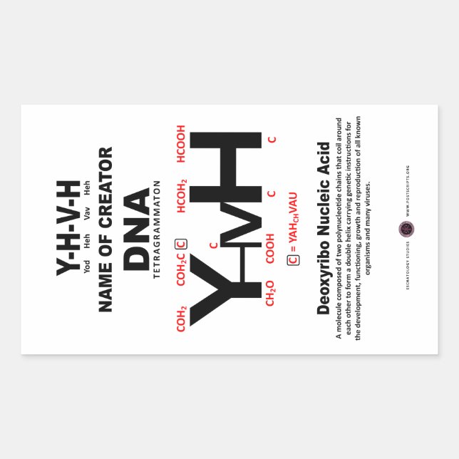 Sticker Rectangulaire Liaison chimique YHVH-DNA (Devant)