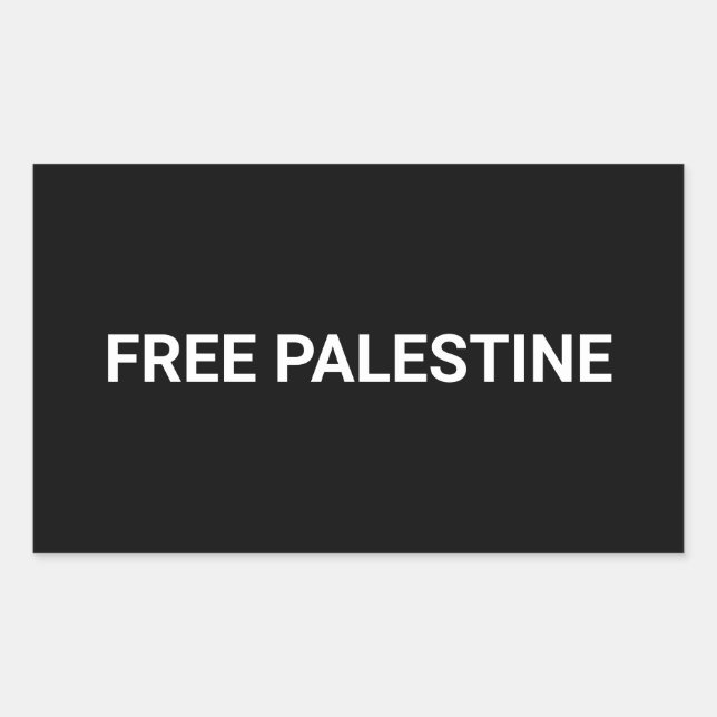 Sticker Rectangulaire Libérez la Palestine noir blanc texte personnalisé (Devant)