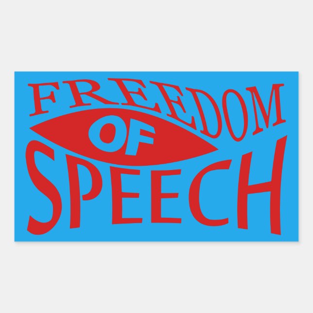 Sticker Rectangulaire Liberté d'expression - rouge 2 (Devant)
