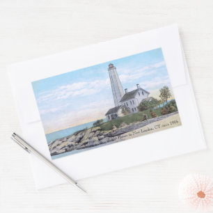 Sticker Rectangulaire Light House New London CT