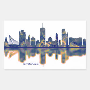 Sticker Rectangulaire Ligne aérienne de Jérusalem