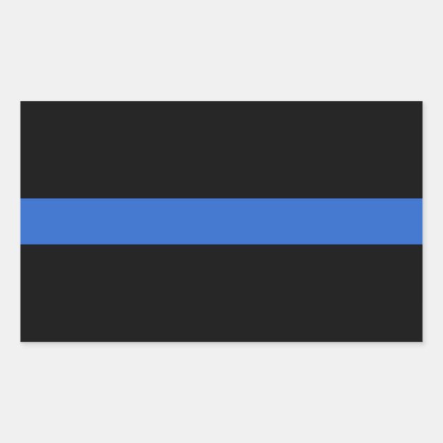 Sticker Rectangulaire Ligne Bleue Mince Drapeau symbole de solidarité po (Devant)