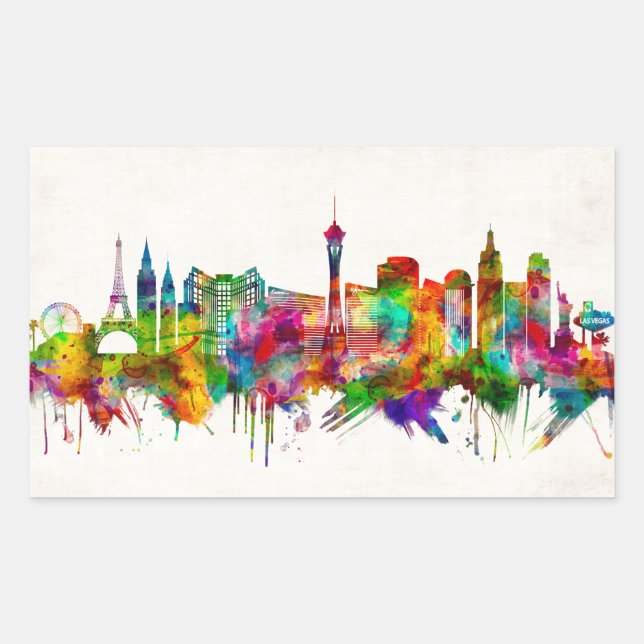 Sticker Rectangulaire Ligne d'atterrissage de Las Vegas (Devant)